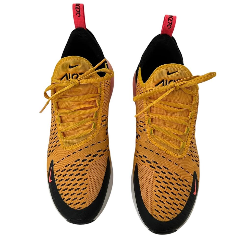 Nike Air Max 270 Tiger Uni Gold Black Hot Punch Sneakers Men's (8.5) AH8050-004